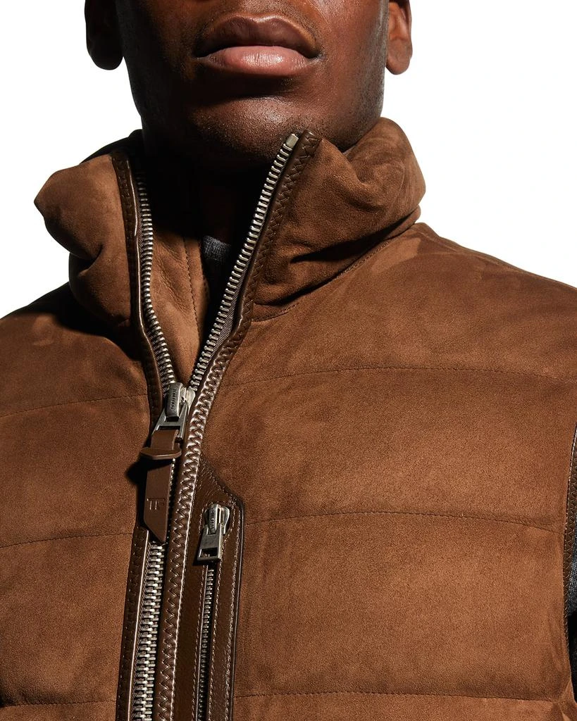 Men's Suede Down Puffer Vest 商品