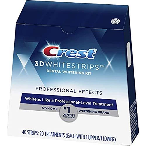 商品Crest|Crest 3D Whitestrips, Professional White, Teeth Whitening Strip Kit, 40 Strips (20 Count Pack),价格¥343,第1张图片