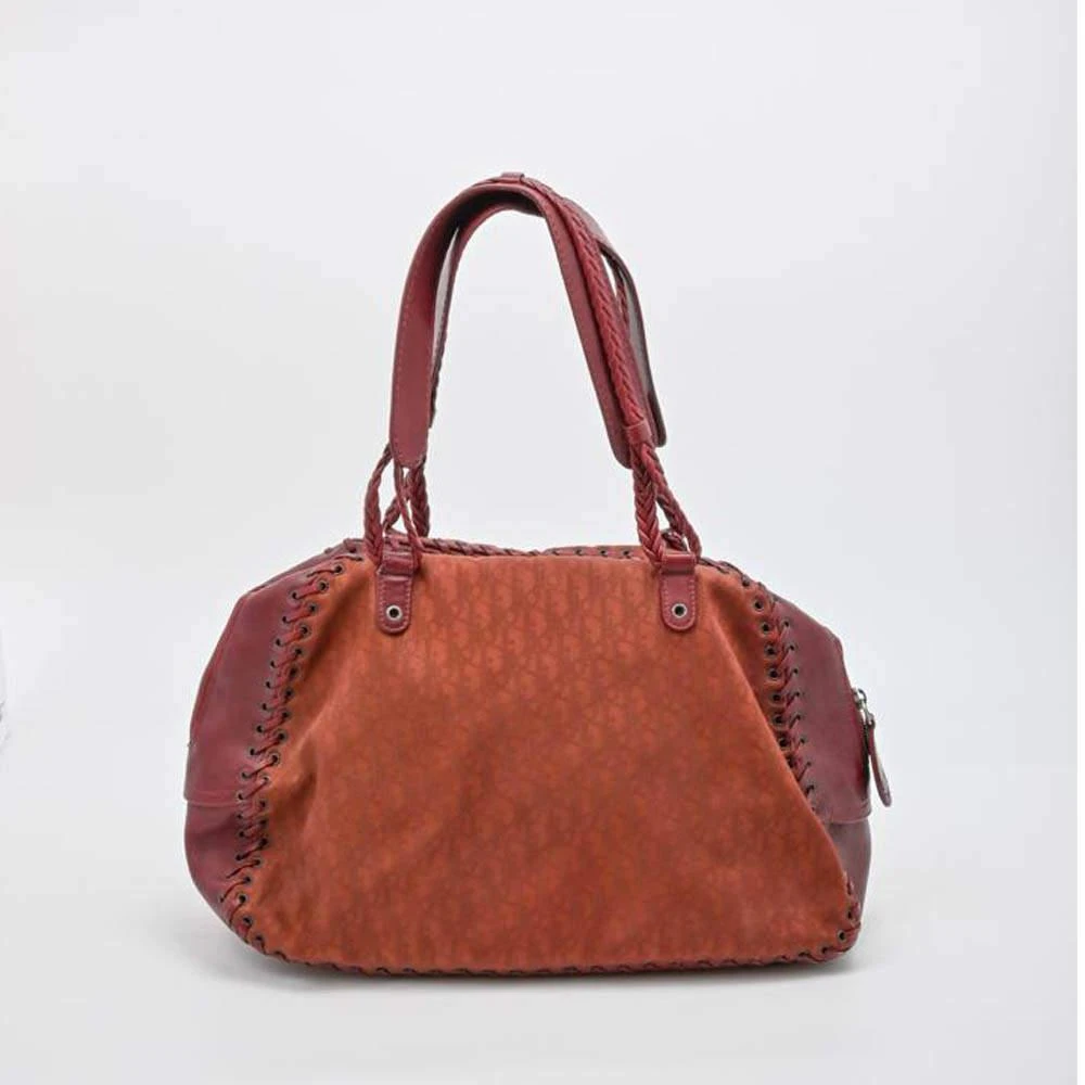 商品[二手商品] Dior|Dior Burgundy Jacquard Ethnic Zipped Tote Bag,价格¥4834,第3张图片详细描述