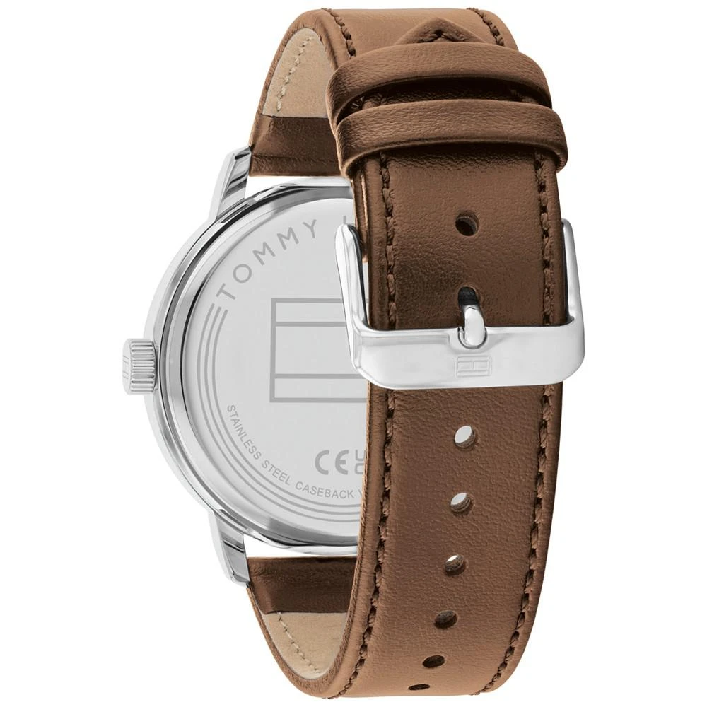 商品Tommy Hilfiger|Men's Brown Leather Strap Watch 44mm,价格¥380,第3张图片详细描述