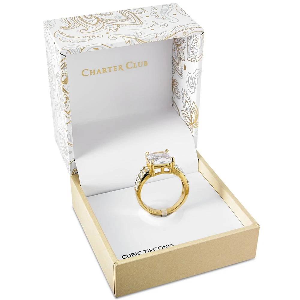商品Charter Club|Gold Plate Emerald-Cut Crystal Triple-Row Ring, Created for Macy's,价格¥89,第2张图片详细描述