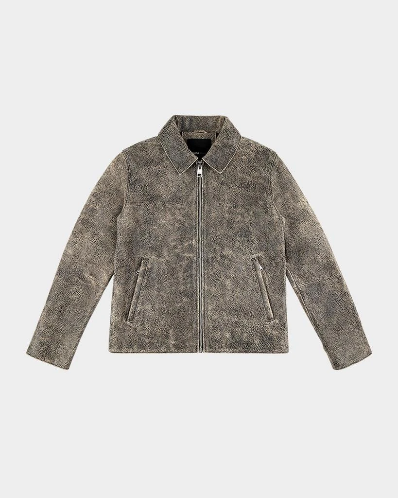 商品PURPLE|Men's Leather Zip-Front Jacket,价格¥4135,第1张图片