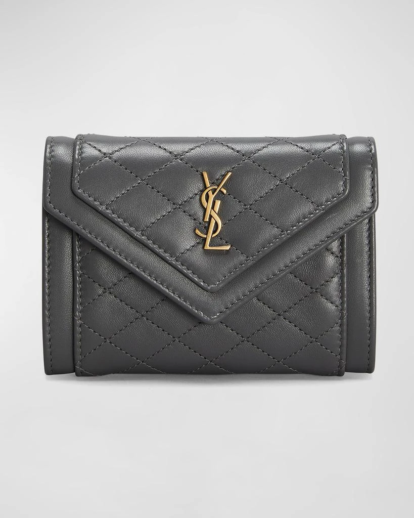 商品Yves Saint Laurent|Gaby Small YSL Flap Envelope Wallet in Quilted Smooth Leather,价格¥4871,第1张图片