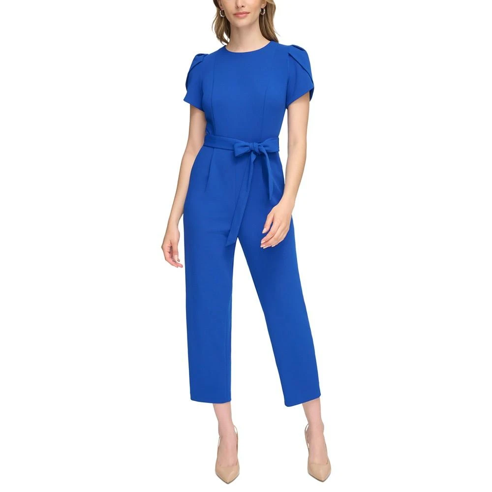 商品Calvin Klein|Women's Tie-Waist Tulip-Sleeve Jumpsuit,价格¥709,第1张图片