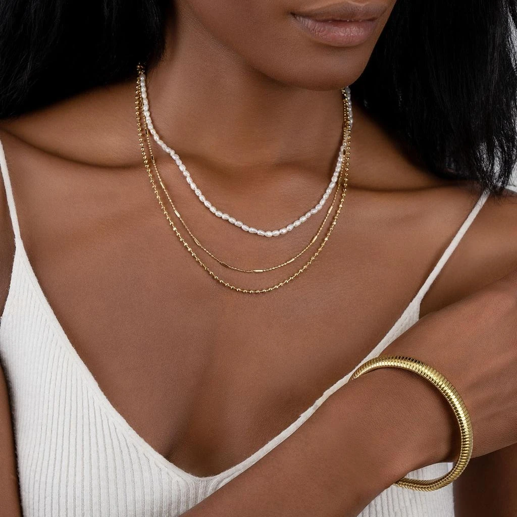 商品ADORNIA|Seed Pearl Layerd Necklace gold,价格¥161,第2张图片详细描述