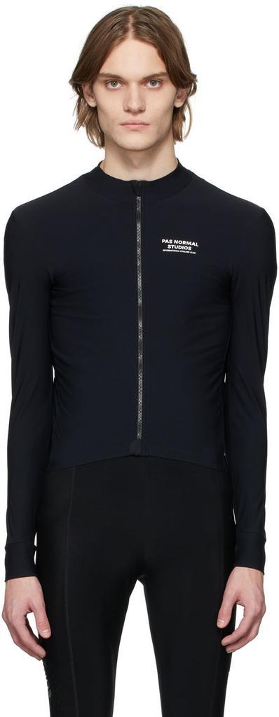 商品Pas Normal Studios|Black Jersey Zip-Up Long Sleeve T-Shirt,价格¥1343,第1张图片