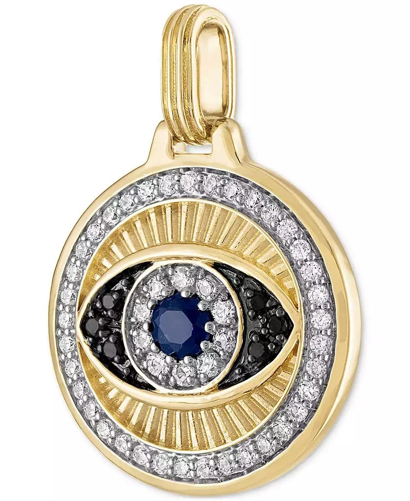 商品Esquire Men's Jewelry|Cubic Zirconia Evil Eye Pendant in 14k Gold-Plated Sterling Silver, Created for Macy's,价格¥616,第2张图片详细描述