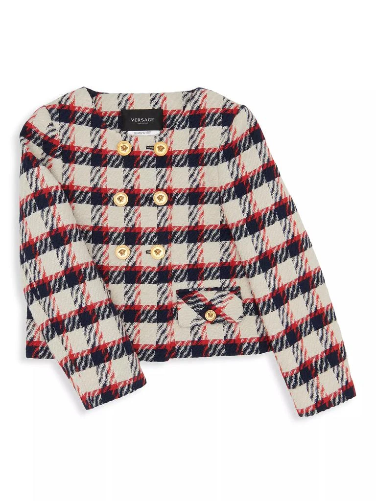 商品Versace|Girl's Plaid Tweed Jacket,价格¥2418,第1张图片