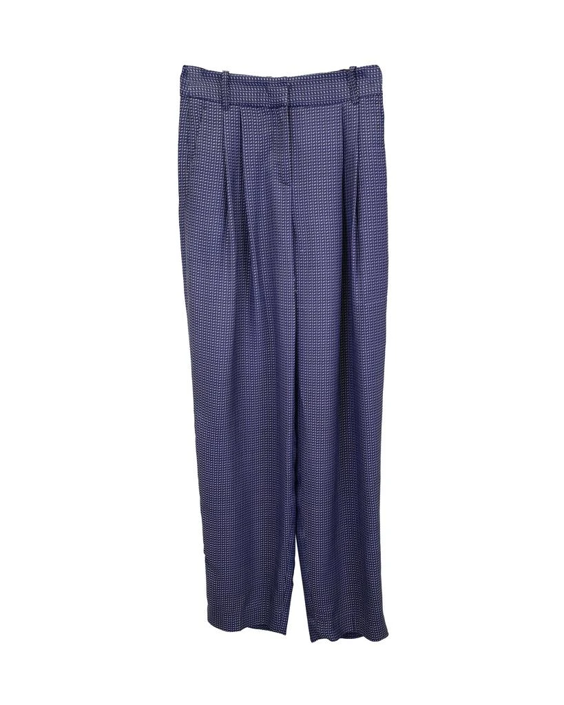 商品[二手商品] Giorgio Armani|Patterned Pleated Trousers in Blue Viscose,价格¥1388,第1张图片