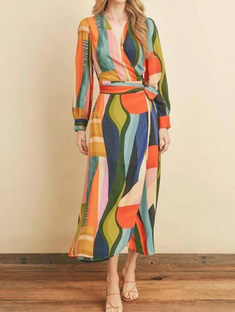 商品Dress Forum|Stevie Wrap Dress in Multi,价格¥443,第1张图片
