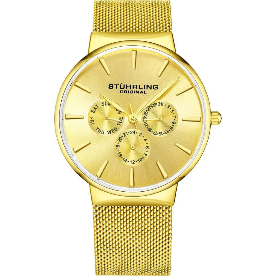 商品Stuhrling Original|Monaco Quartz Gold Dial Men's Watch M16242,价格¥707,第2张图片详细描述