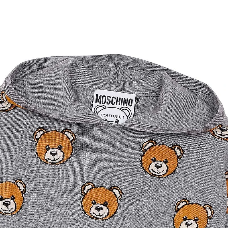 明星同款MOSCHINO/莫斯奇诺周深同款卫衣中性泰迪熊连帽毛衣 灰色 09055508 A2485（清仓特价） 商品