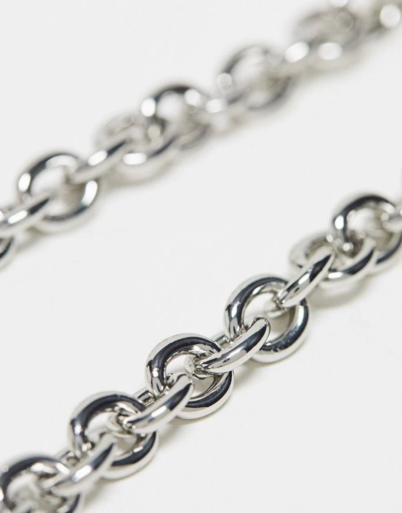 商品Reclaimed Vintage|Reclaimed Vintage t bar necklace with heart in silver,价格¥85,第4张图片详细描述