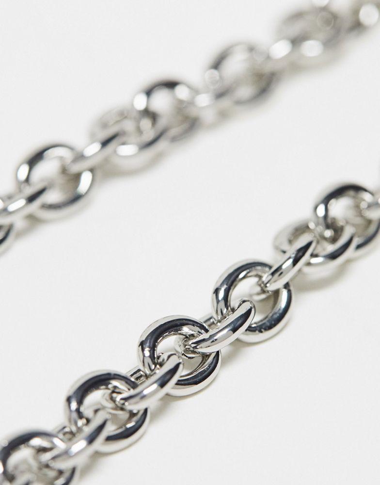 商品Reclaimed Vintage|Reclaimed Vintage t bar necklace with heart in silver,价格¥68,第6张图片详细描述