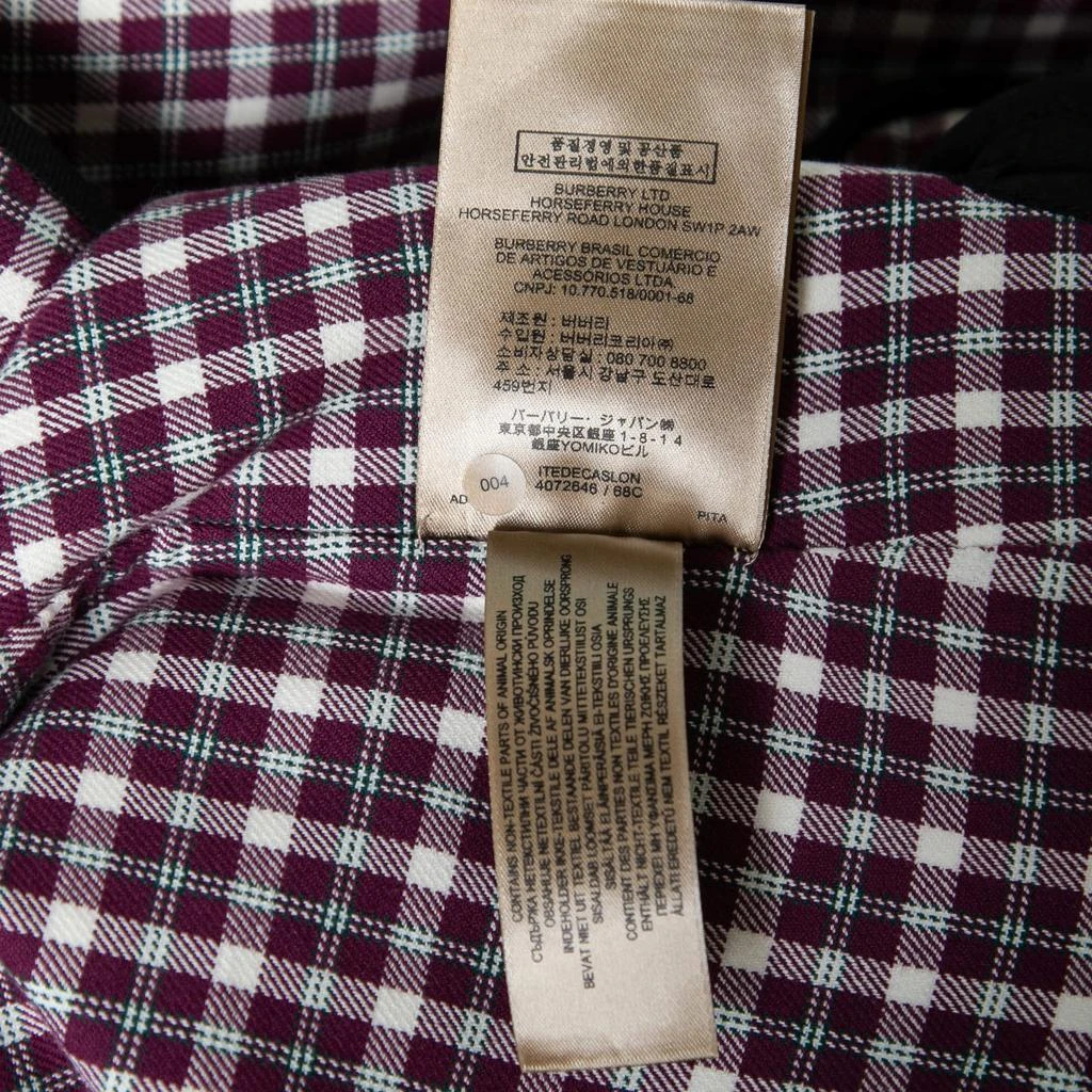 商品Burberry|Burberry Burgundy Checkered Cotton Jacket S,价格¥4489,第5张图片详细描述