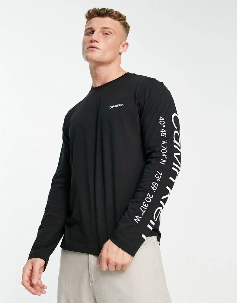 商品Calvin Klein|Calvin Klein long sleeve t-shirt in black,价格¥420,第1张图片