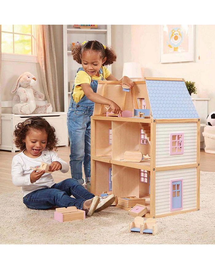 商品Melissa & Doug|Wooden Multi Level Dollhouse - Ages 3+,价格¥1415,第2张图片详细描述