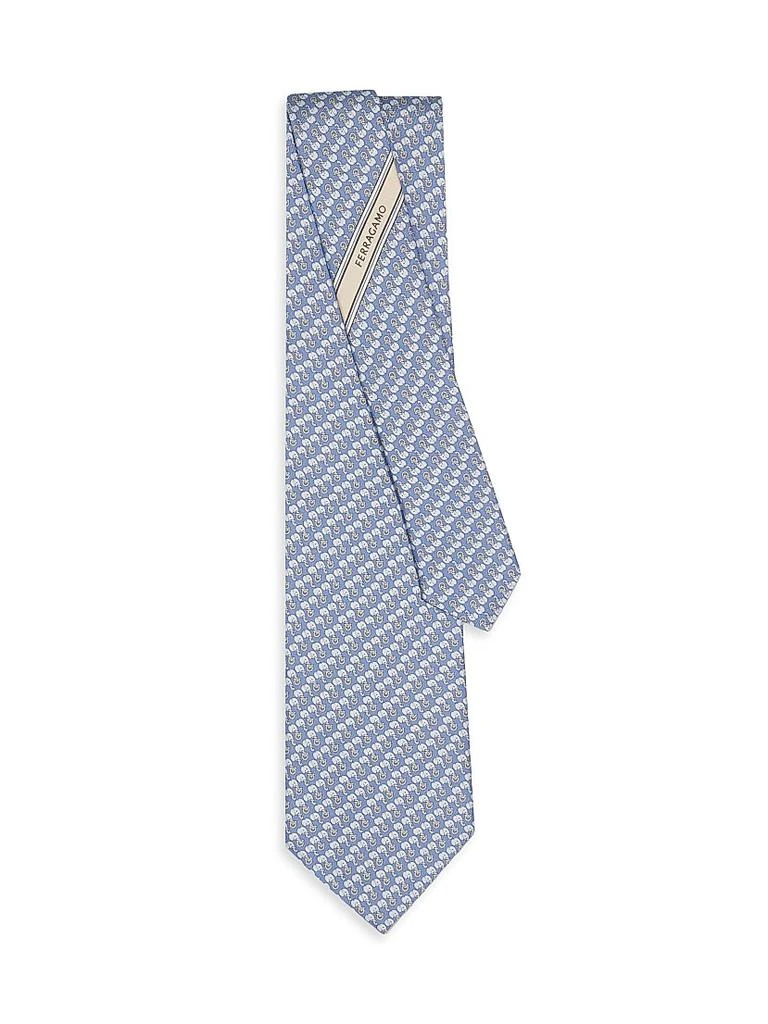 商品Salvatore Ferragamo|Aris Elephant-Print Silk Tie,价格¥1771,第3张图片详细描述