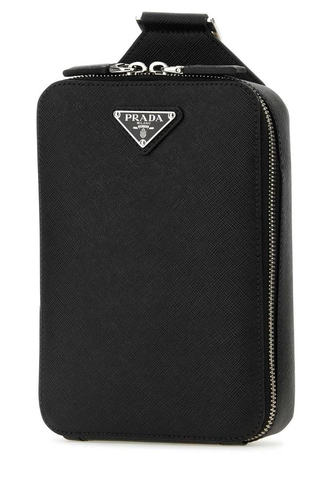 商品Prada|Prada Triangle Logo Plaque One-Shoulder Backpack,价格¥13710,第3张图片详细描述