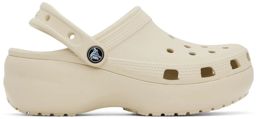 商品Crocs|Beige Classic Platform Clogs,价格¥317,第1张图片