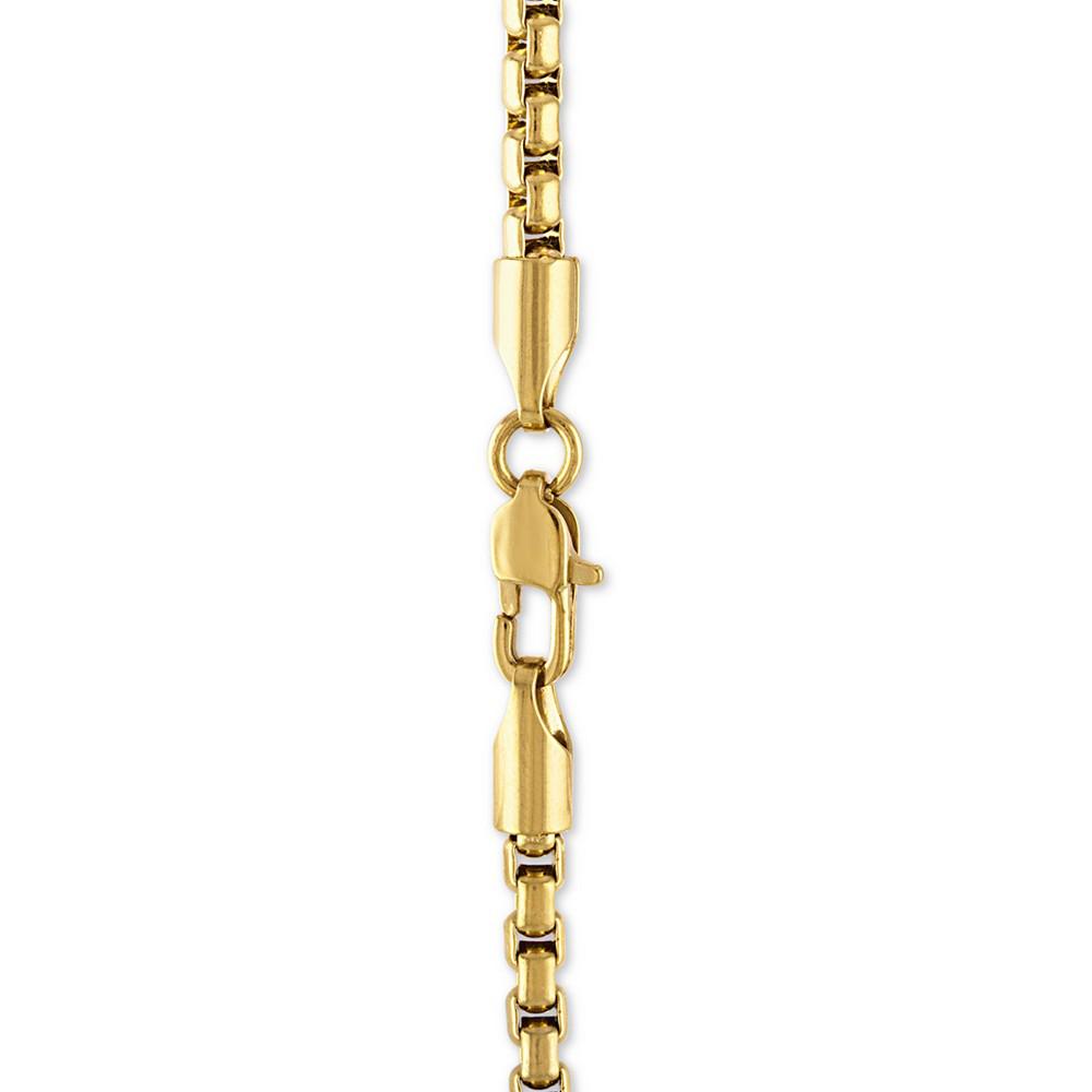 Diamond Cross 22" Pendant Necklace in Gold Tone Ion-Plated Stainless Steel & Black Carbon Fiber, Created for Macy's (Also in Black Ion Plated Stainless Steel)商品第2张图片规格展示