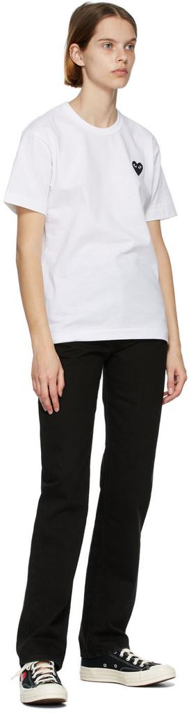 White & Black Heart Patch T-Shirt商品第4张图片规格展示