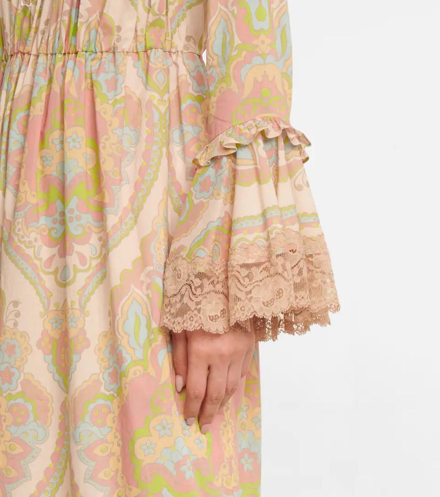 商品Gucci|花卉棉质平纹细布加长连衣裙,价格¥30977,第7张图片详细描述