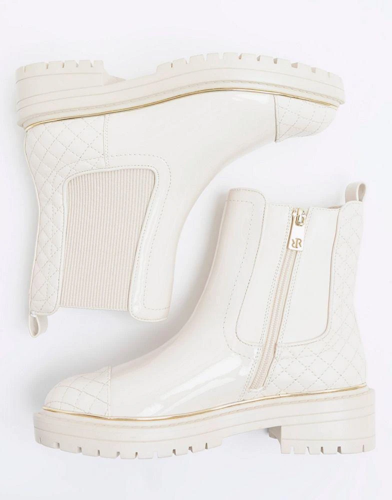 商品River Island|River Island Wide fit quilted chelsea boots in cream,价格¥436,第4张图片详细描述