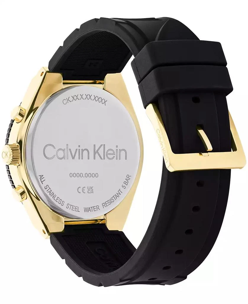 商品Calvin Klein|Men's Black Silicone Strap Watch 44.5mm,价格¥996,第3张图片详细描述