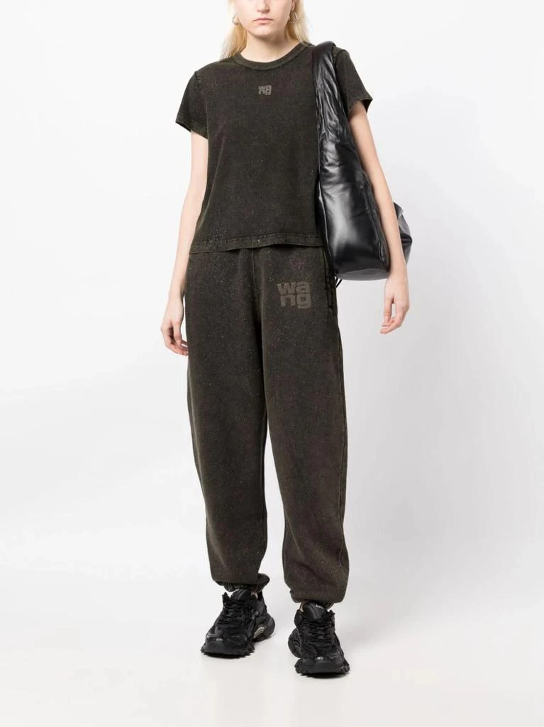 商品Alexander Wang|T BY ALEXANDER WANG WOMEN GLITTER ESSENTIAL TERRY SWEATPANTS WITH PUFF LOGO,价格¥1052,第3张图片详细描述