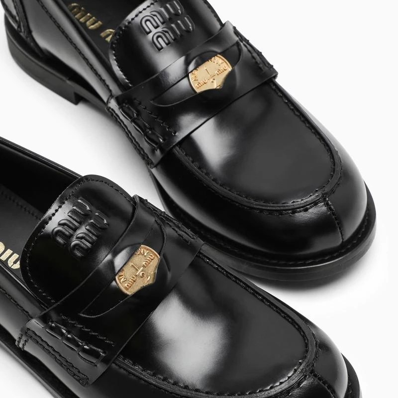 Black leather Penny loafers 商品