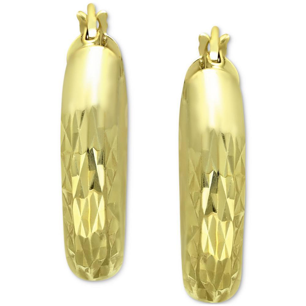 商品Giani Bernini|Small Textured Hoop Earrings in 18k Gold-Plated Sterling Silver, 1" Created for Macy's,价格¥129,第5张图片详细描述