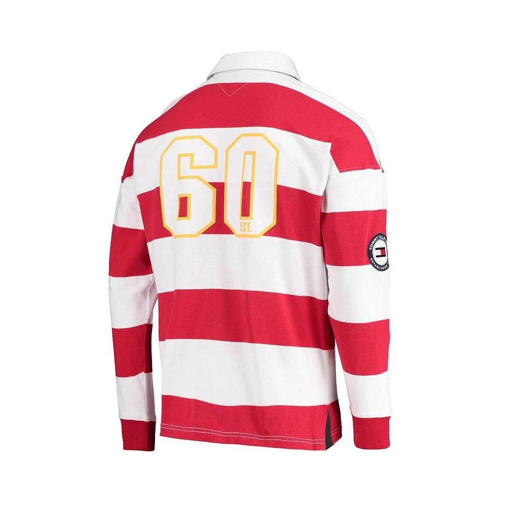 商品Tommy Hilfiger|Men's Red, White Kansas City Chiefs Varsity Stripe Rugby Long Sleeve Polo Shirt,价格¥726,第3张图片详细描述