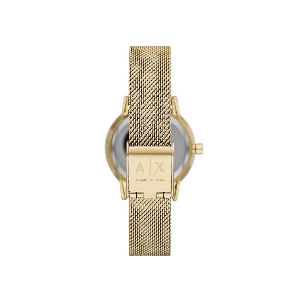 商品Armani Exchange|AX Women's Gold-Tone Stainless Steel Mesh Bracelet Watch 28mm,价格¥898,第3张图片详细描述