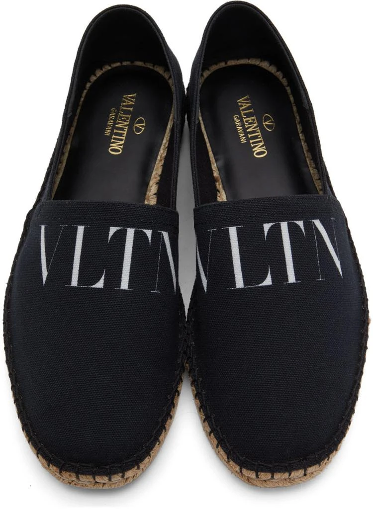 商品Valentino|Black Canvas VLTN Espadrilles,价格¥3022,第5张图片详细描述