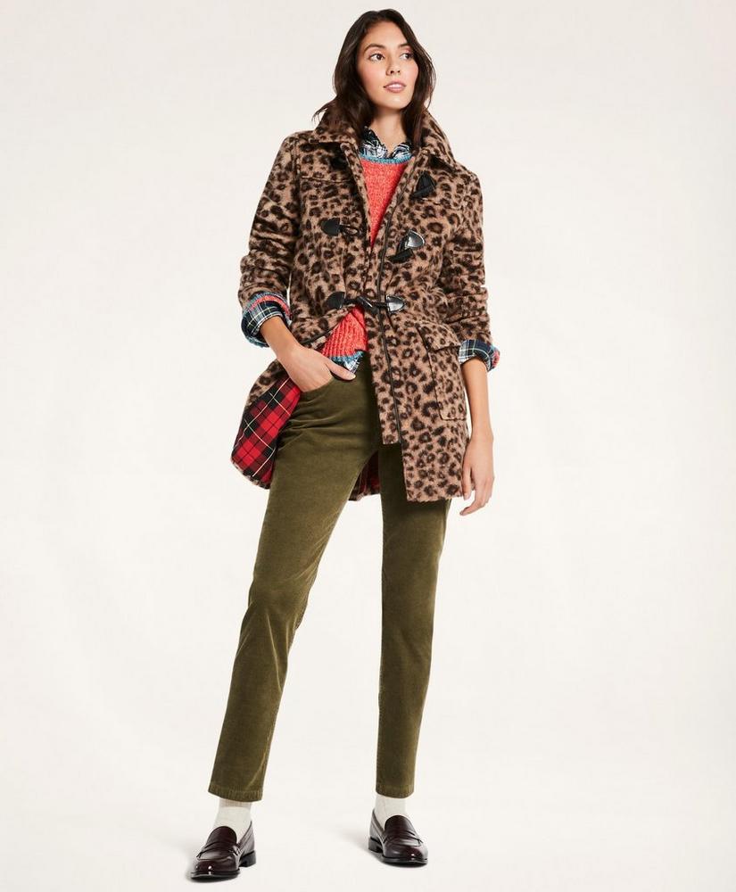Wool Blend Toggle Leopard Coat商品第2张图片规格展示