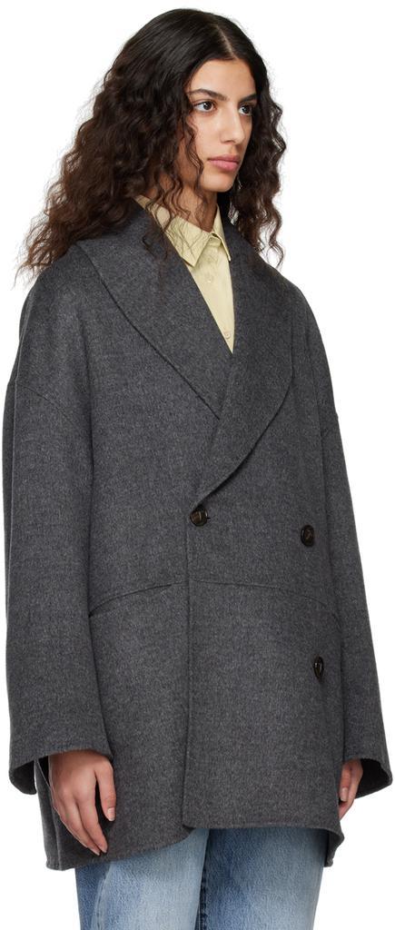商品Totême|Gray Double-Breasted Jacket,价格¥7276,第4张图片详细描述