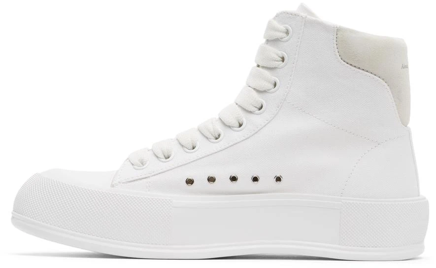 商品Alexander McQueen|White Deck Plimsoll High-Top Sneakers,价格¥1328,第3张图片详细描述