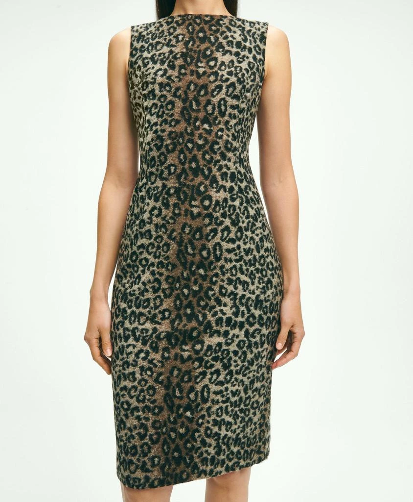 商品Brooks Brothers|Wool Blend Leopard Print Sheath Dress,价格¥993,第5张图片详细描述