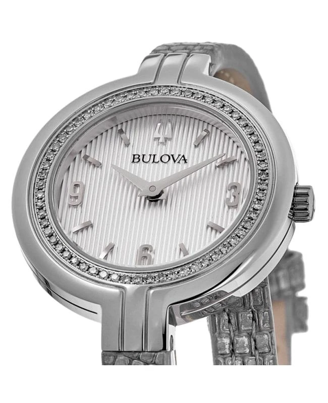 商品Bulova|Bulova Rhapsody Silver Dial Sliver Lizard Strap Women's Watch 96R236,价格¥3045,第2张图片详细描述