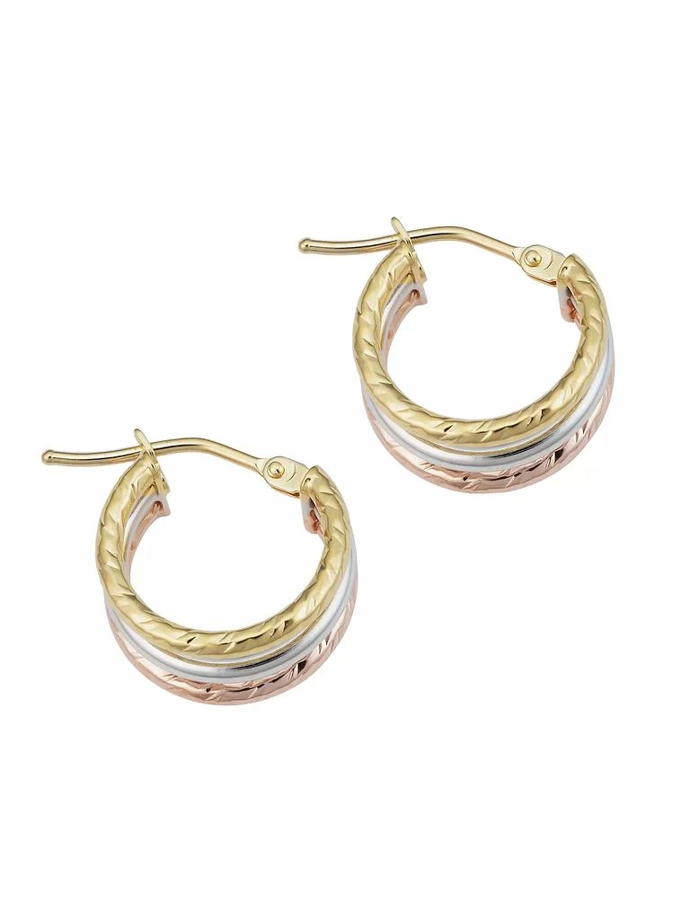 商品Oradina|14K Yellow Gold Unity Mini Hoops,价格¥1788,第3张图片详细描述