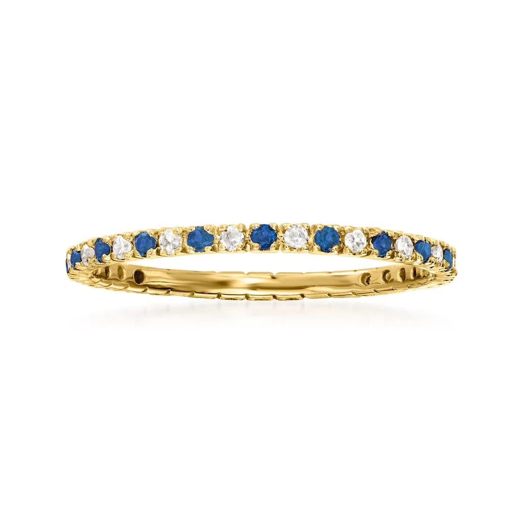 商品Ross-Simons|Ross-Simons Sapphire and . Diamond Eternity Band Ring in 14kt Yellow Gold,价格¥1873,第1张图片