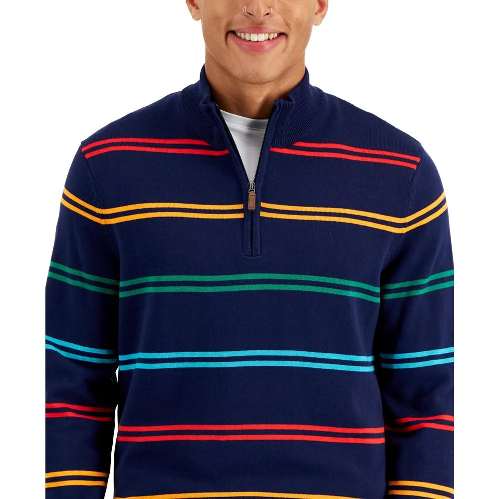 商品Club Room|Men's Jolly Stripe Quarter-Zip Sweater, Created for Macy's,价格¥183,第3张图片详细描述