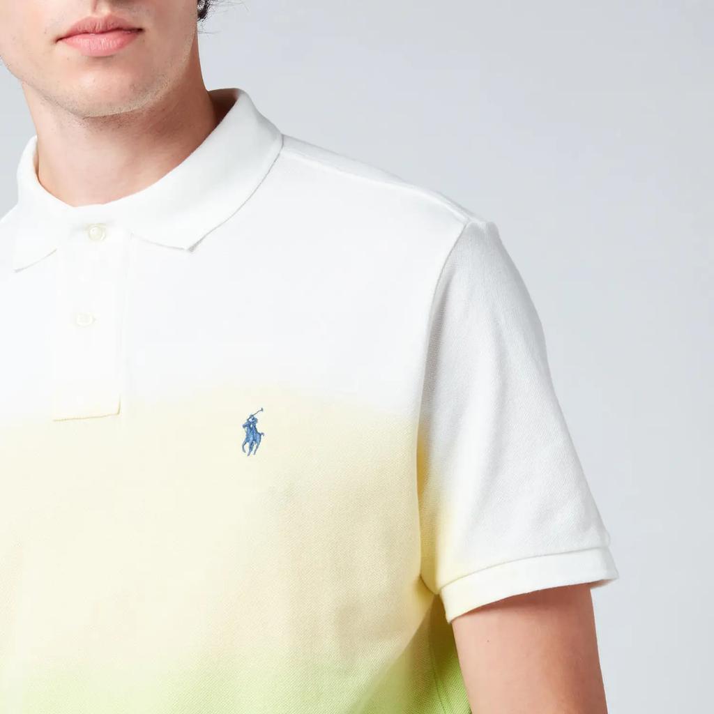 商品Ralph Lauren|Polo Ralph Lauren Men's Custom Slim Fit Mesh Polo Shirt - Bright Navy Dip Dye Multi,价格¥473,第6张图片详细描述