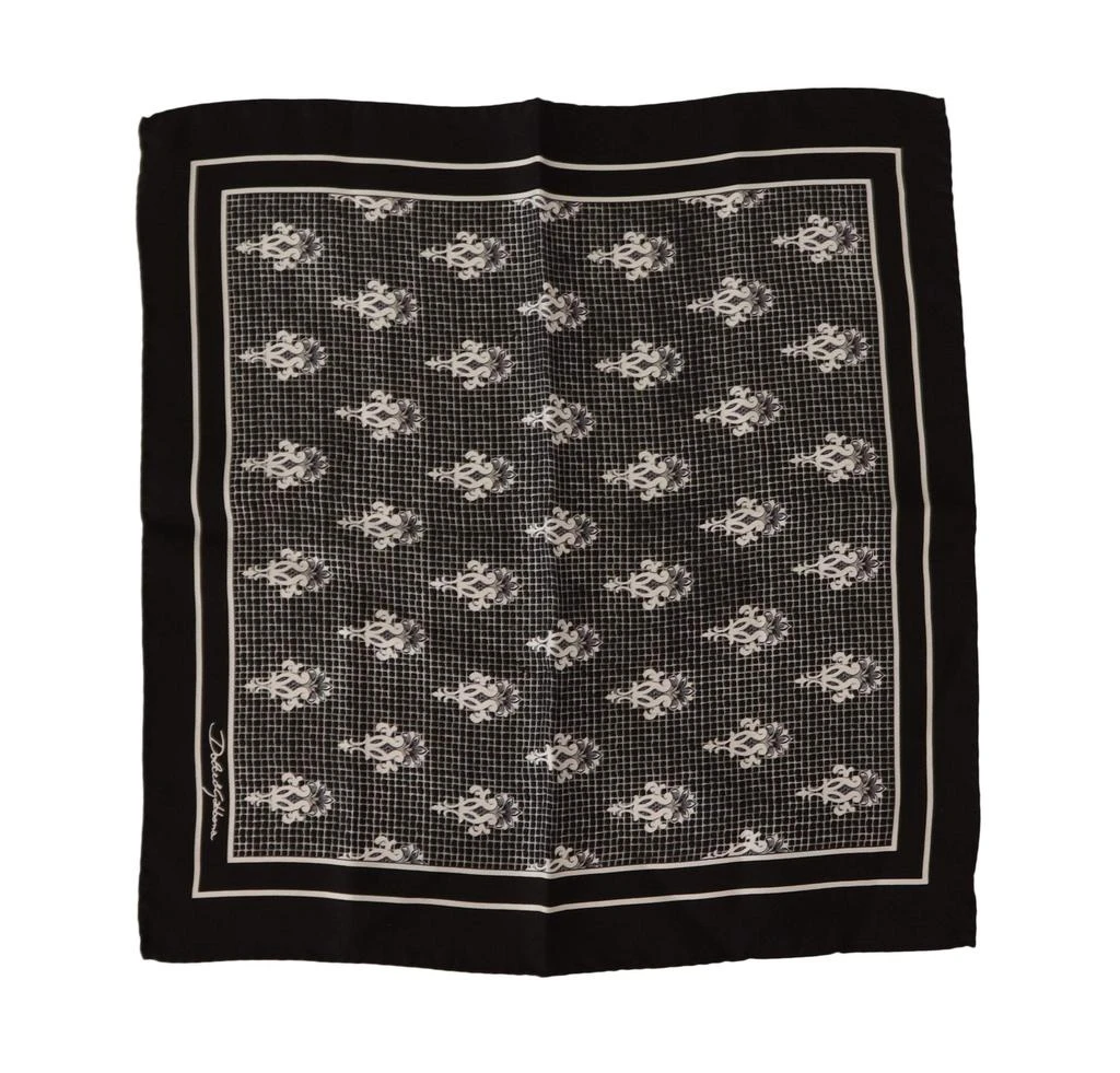 商品Dolce & Gabbana|Dolce & Gabbana Black Patterned Square  Handkerchief Scarf,价格¥790,第1张图片