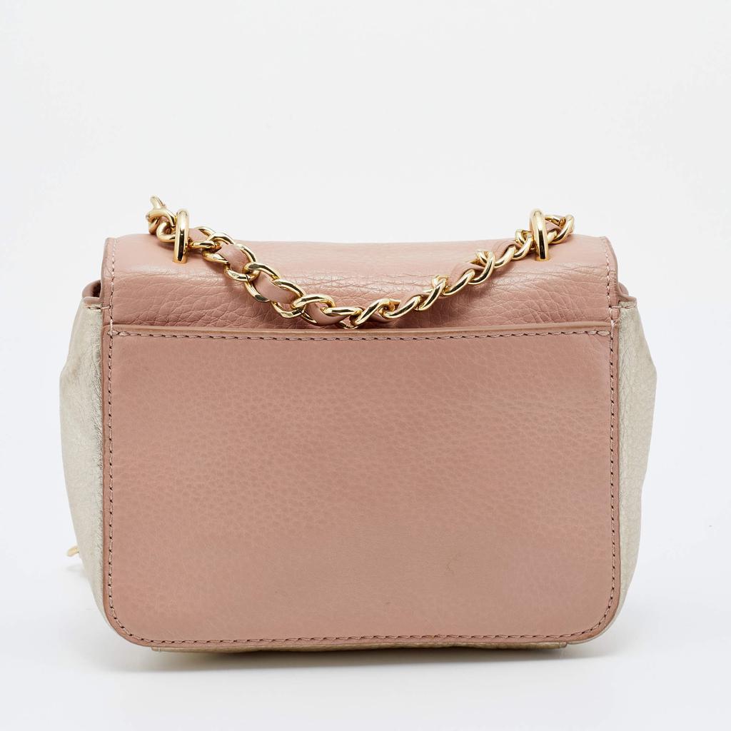 商品[二手商品] Tory Burch|Tory Burch Pink/Gold Leather Mini Kira Crossbody Bag,价格¥1617,第6张图片详细描述