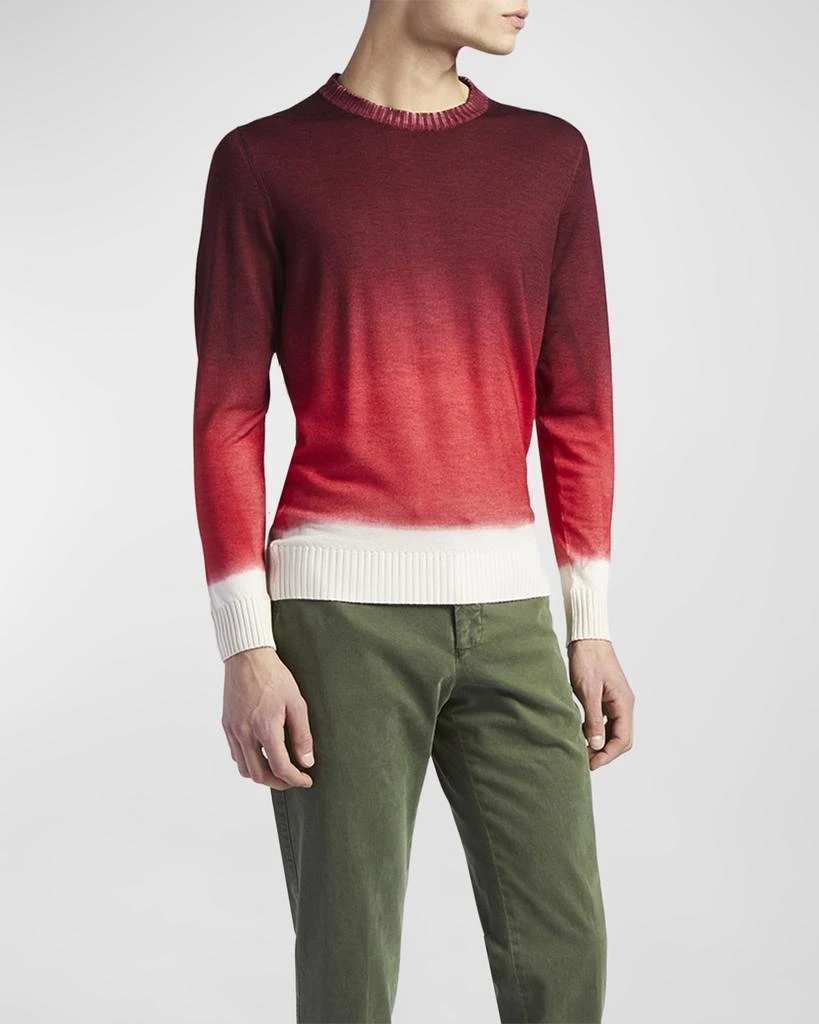 商品Kiton|Men's Cashmere-Silk Ombré Crewneck Sweater,价格¥8371,第3张图片详细描述