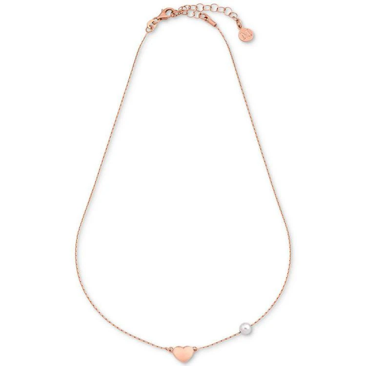 商品Majorica|Imitation Pearl & Heart Charm Collar Necklace,价格¥564,第2张图片详细描述