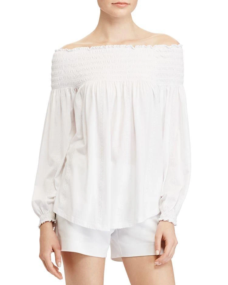 商品Ralph Lauren|Lauren Ralph Lauren Smocked Off-the-Shoulder Top,价格¥164,第1张图片