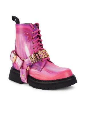 商品Moschino Couture!|Patterned Logo Leather Booties,价格¥2656,第2张图片详细描述